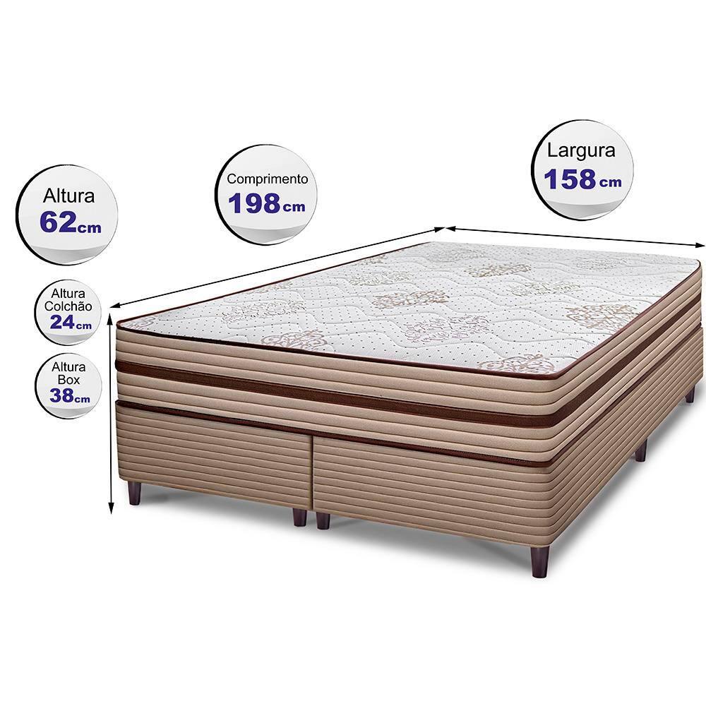 Cama Box Queen Size Bipartida Cama InBox Livity com Molas Ensacadas e Espuma D26 24x158x198cm – Bege - 7