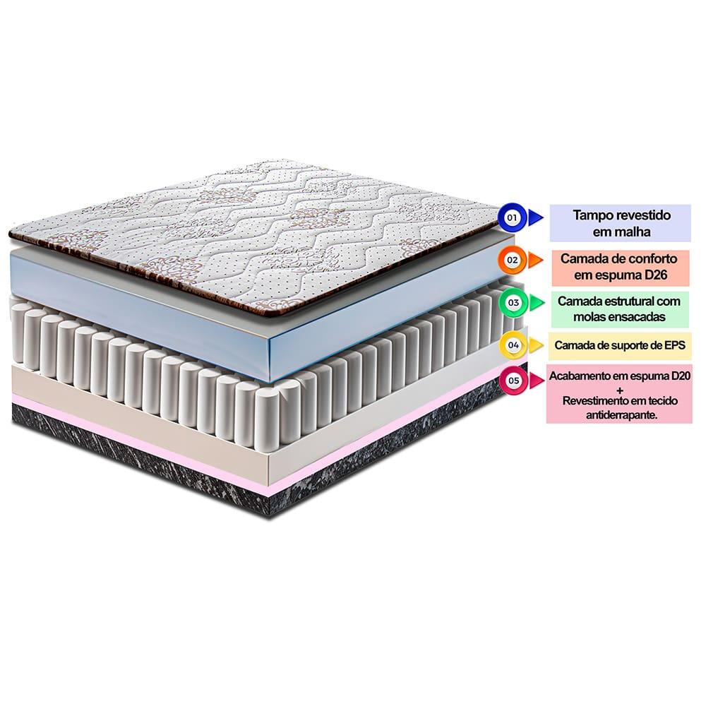 Cama Box Solteiro Cama inBox Livity com Molas Ensacadas e Espuma D26 62x88x188cm – Bege - 4