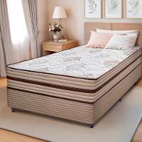 Cama Box Solteiro Cama inBox Livity com Molas Ensacadas e Espuma D26 62x88x188cm – Bege - 1