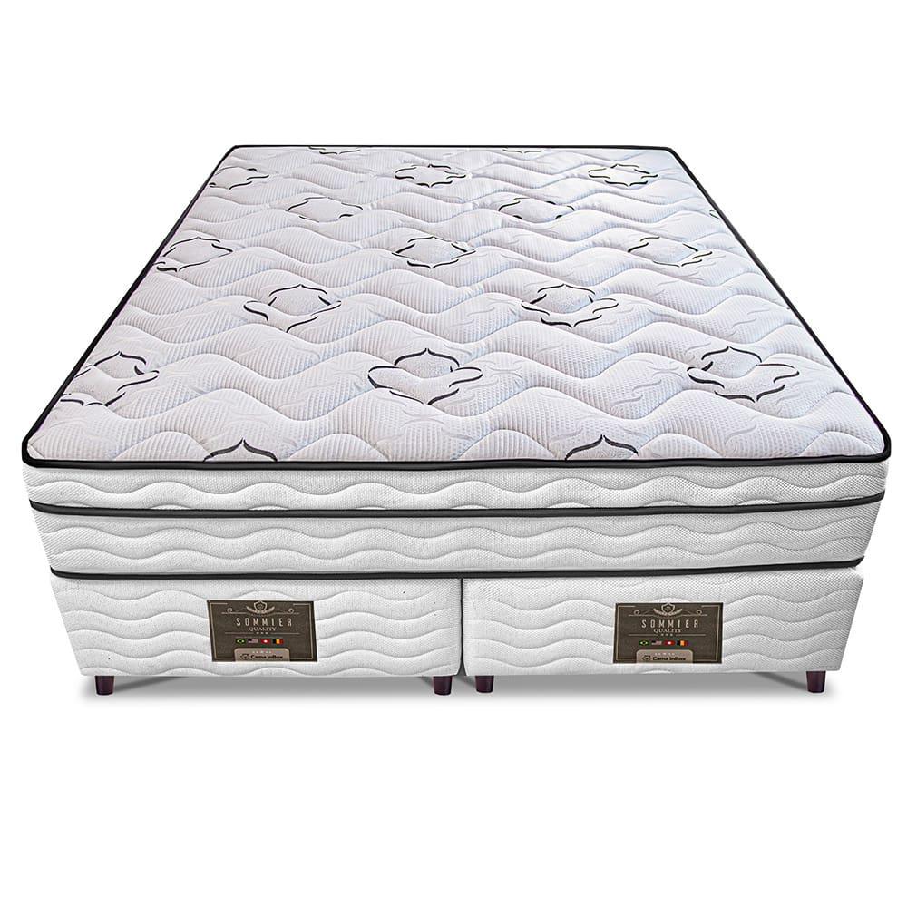 Cama Box Queen Size Bipartida Cama inBox Moderne Ortopédico com Camada Especial de Espuma D45 63x158x198cm - Branco/Grafite - 3