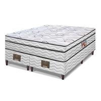 Cama Box Queen Size Bipartida Cama inBox Moderne Ortopédico com Camada Especial de Espuma D45 63x158x198cm - Branco/Grafite - 2