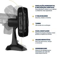 Ventilador de Mesa 2 em 1 Britânia Maxx Force BVT405 40cm 6 Pás 3 Velocidades 150W Preto - 8