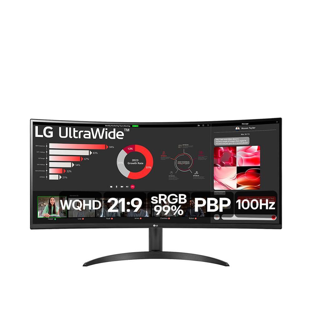 Monitor UltraWide 34” LG 34WR50QC-B com Tela VA, WQHD, 100Hz, AMD FreeSync, HDR10, PBP – Preto - 1