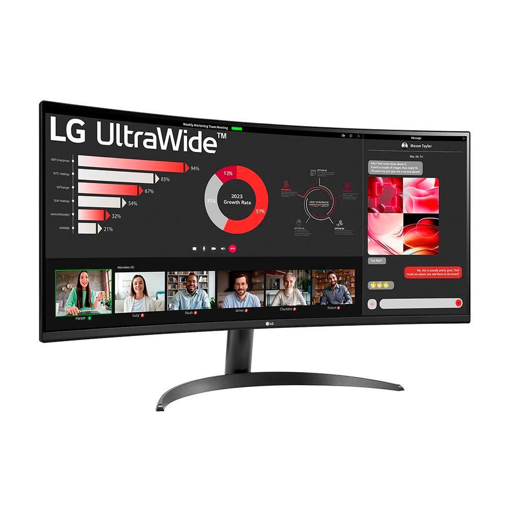 Monitor UltraWide 34” LG 34WR50QC-B com Tela VA, WQHD, 100Hz, AMD FreeSync, HDR10, PBP – Preto - 3