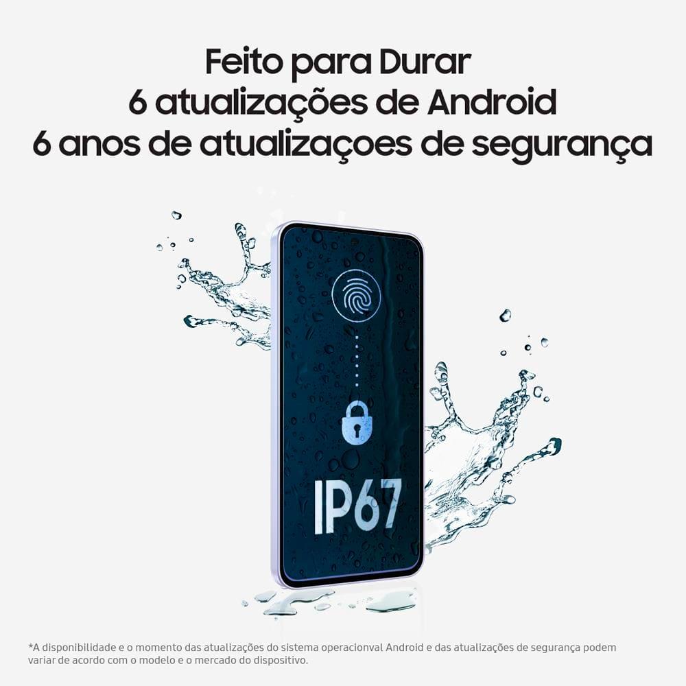 Smartphone Samsung Galaxy A56 5G Verde 256GB 8GB RAM, Câmera Tripla até 50MP, Tela Super AMOLED 6.7", IP67, NFC, Vídeo HDR e Recursos AI - 5