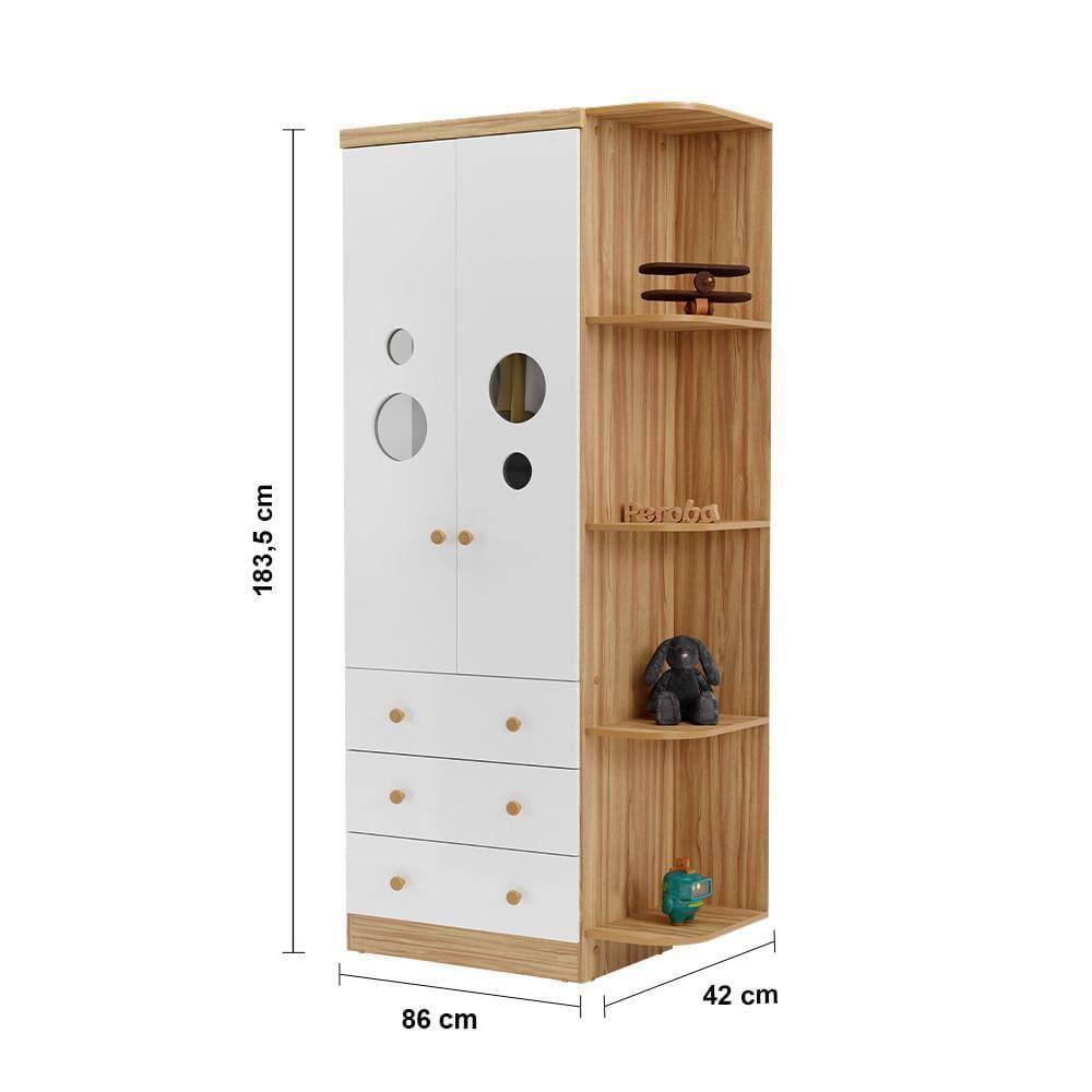 Guarda-Roupa Infantil Peroba Duda Plus, 86 cm de Largura + Cômoda com 1 Porta, 4 Gavetas, 1 Prateleira, 95,3 cm de Largura + Berço Americano - 5