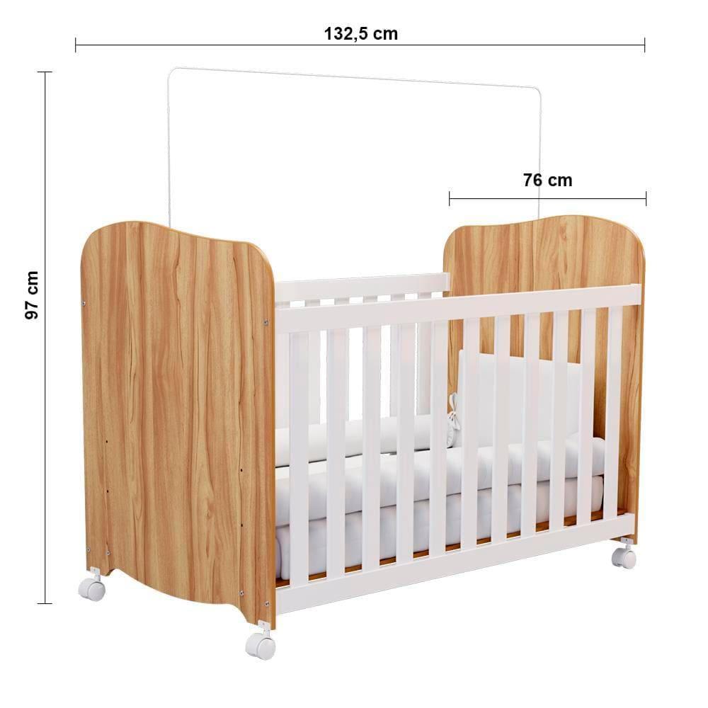 Guarda-Roupa Infantil Peroba Duda Plus, 86 cm de Largura + Cômoda com 1 Porta, 4 Gavetas, 1 Prateleira, 95,3 cm de Largura + Berço Americano - 7