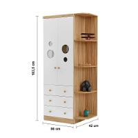 Guarda-Roupa Infantil Peroba Duda Plus, 86 cm de Largura + Cômoda com 1 Porta, 4 Gavetas, 1 Prateleira, 95,3 cm de Largura + Berço Americano - 5