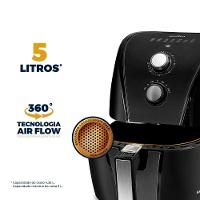 Fritadeira Elétrica Air Fryer Britânia BAF45A Revestimento Antiaderente Gold 5L Preta - 3