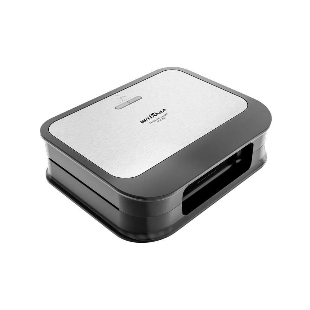 Sanduicheira e Grill Britânia BGR25B com Revestimento antiaderente, Trava de Fechamento e Base Antiderrapante – Preto/Inox - 2