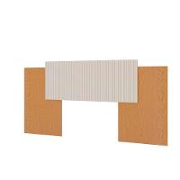 Cabeceira Extensível para Cama de Casal e Queen Size Genialflex Roma em MDP com detalhes Frisados – Cinamomo/Off White