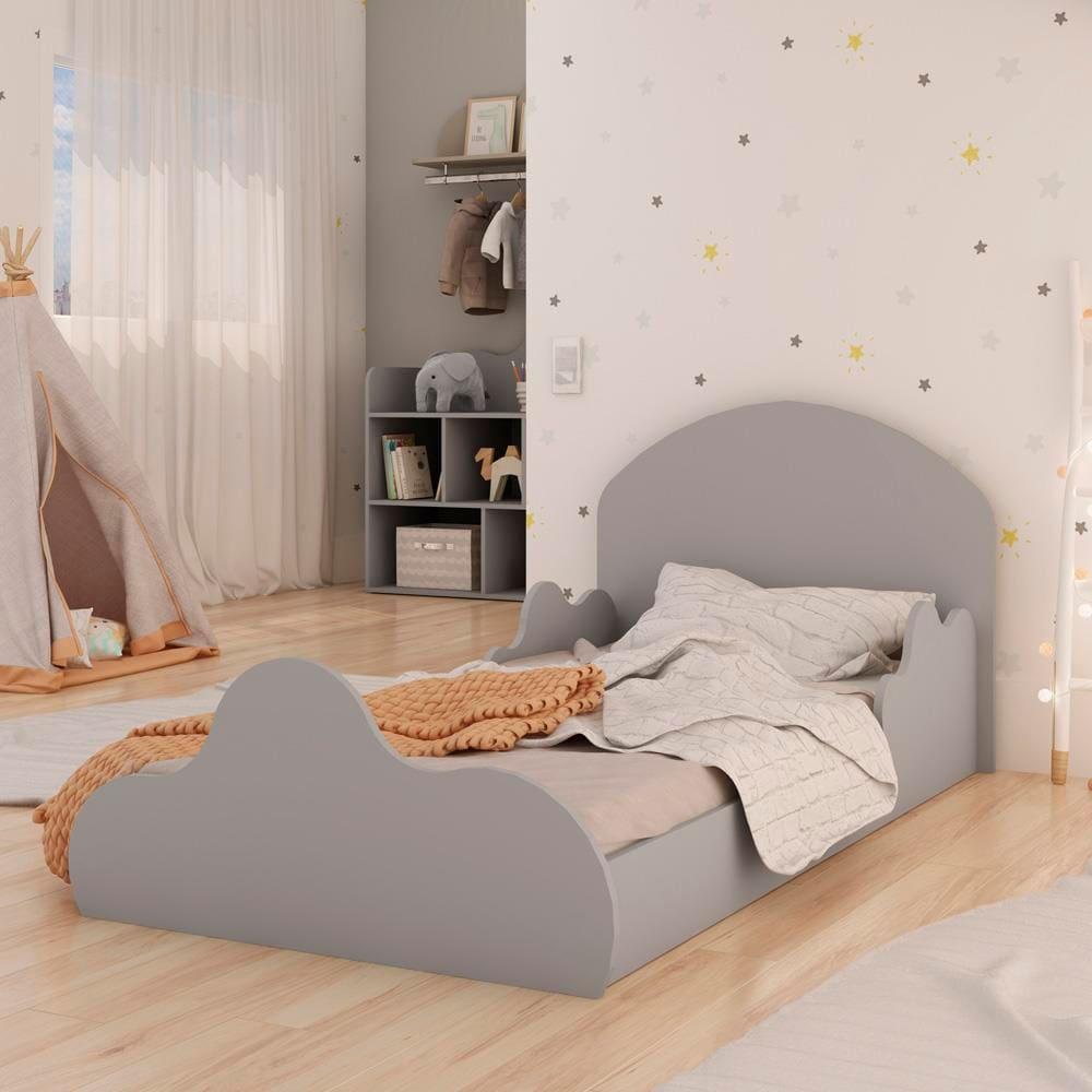 Mini Cama Infantil Genialflex Nuvem com Grade de Proteção - Fendi - 1