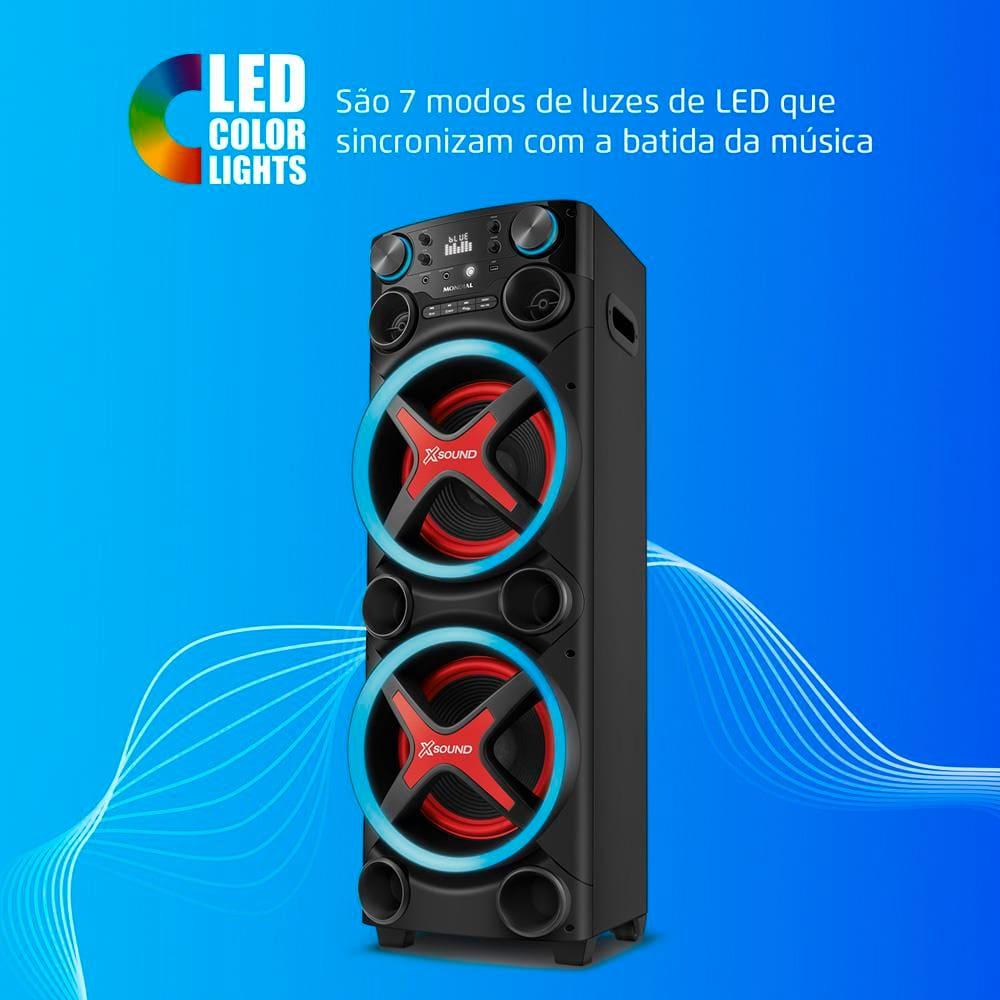 Torre de Som Amplificada Mondial TM-2200 com Bluetooth, Função Passa Pasta e Integração com Guitarra e Microfone Bivolt - 2200W - 6