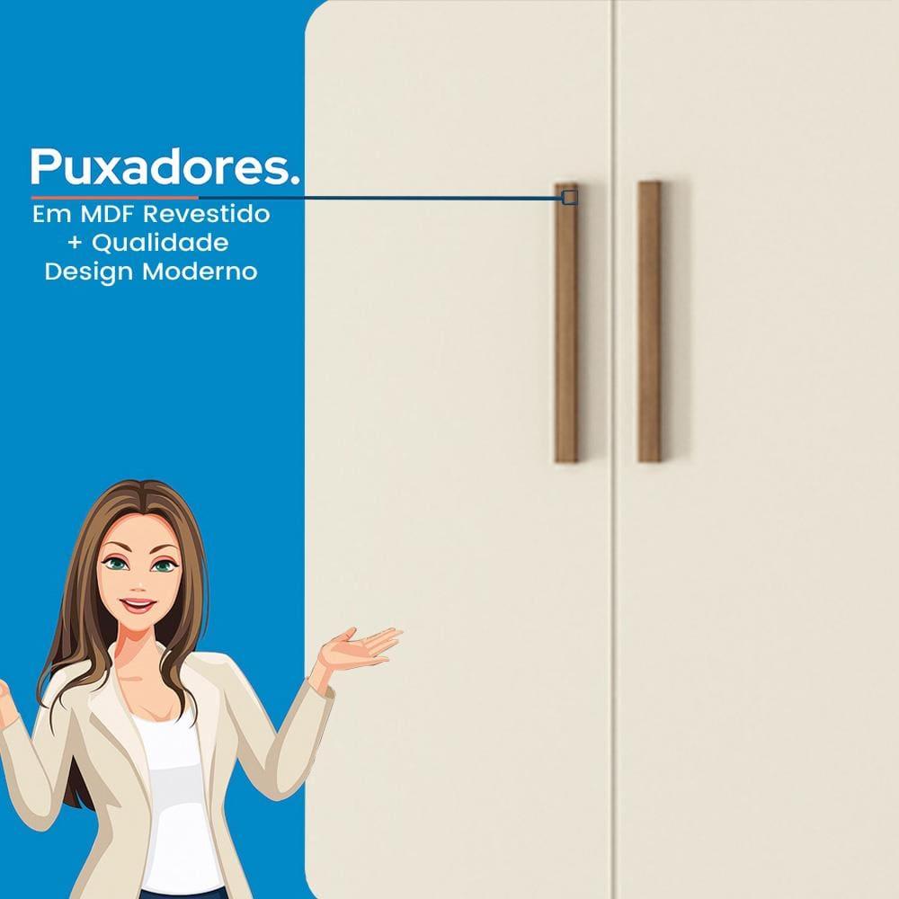 Cômoda Santos Andirá Pinhais com 2 Portas, 4 Gavetas, 1 Prateleira e 1 Cabideiro - 130,2cm de largura - 6
