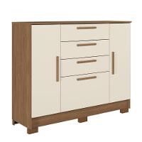 Cômoda Santos Andirá Pinhais com 2 Portas, 4 Gavetas, 1 Prateleira e 1 Cabideiro - 130,2cm de largura - 2