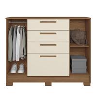 Cômoda Santos Andirá Pinhais com 2 Portas, 4 Gavetas, 1 Prateleira e 1 Cabideiro - 130,2cm de largura - 3