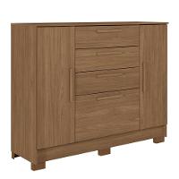 Cômoda Santos Andirá Pinhais com 2 Portas, 4 Gavetas, 1 Prateleira e 1 Cabideiro - 130,2cm de largura - 2