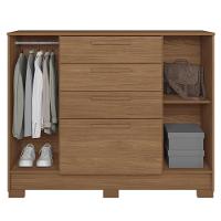 Cômoda Santos Andirá Pinhais com 2 Portas, 4 Gavetas, 1 Prateleira e 1 Cabideiro - 130,2cm de largura - 3