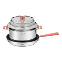 Jogo de Panelas 4 Peças Tefal Opti’Space Revestimento Antiaderente Tampas de Vidro Inox - 2