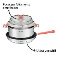 Jogo de Panelas 4 Peças Tefal Opti’Space Revestimento Antiaderente Tampas de Vidro Inox - 7