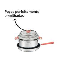 Jogo de Panelas 4 Peças Tefal Opti’Space Revestimento Antiaderente Tampas de Vidro Inox - 8