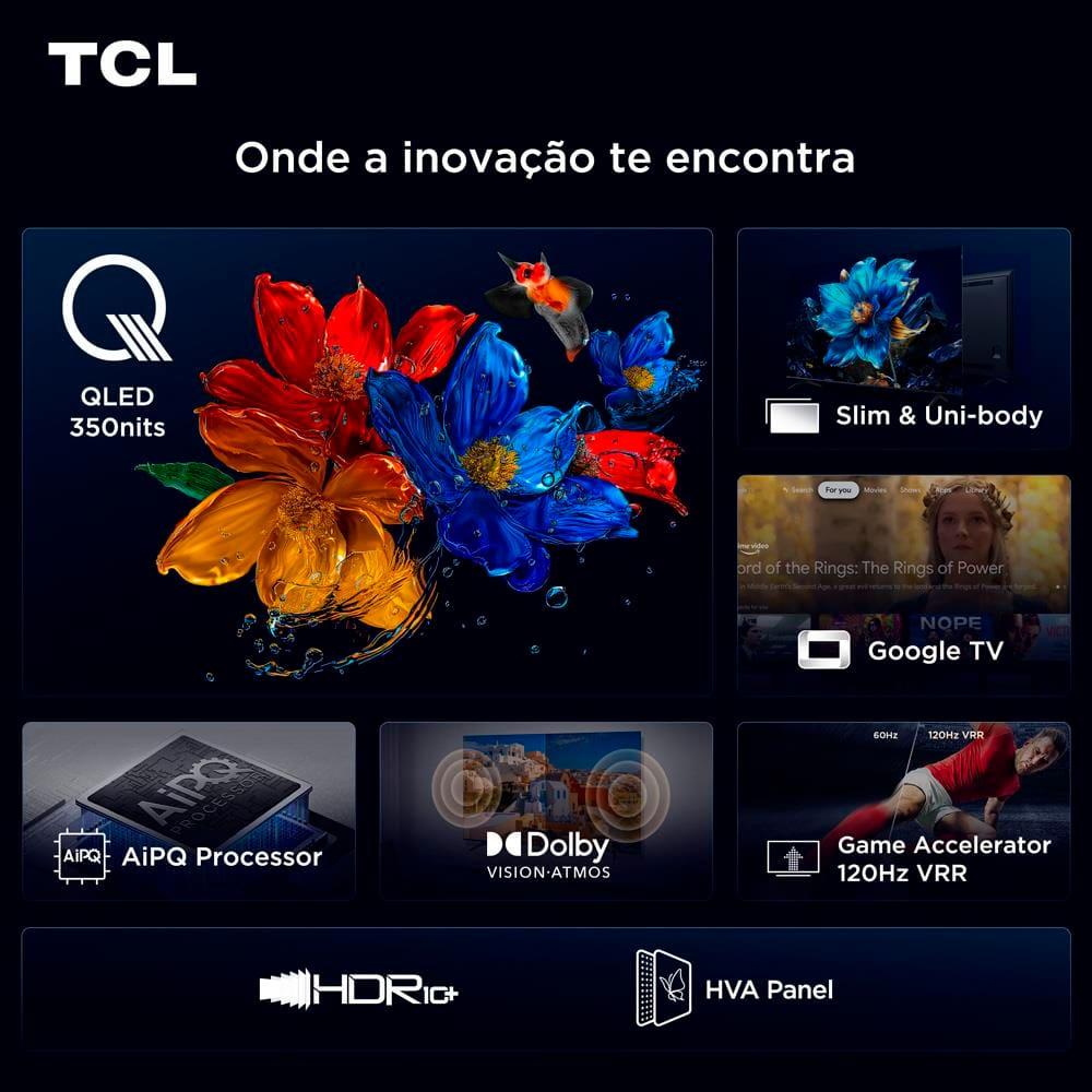 Smart TV 65” TCL QLED 4K Ultra HD 65P7K com Sistema Operacional Google TV, HDR10+, HDMI 2.1, Chromecast built-in, Dolby Vision e Atmos - 8
