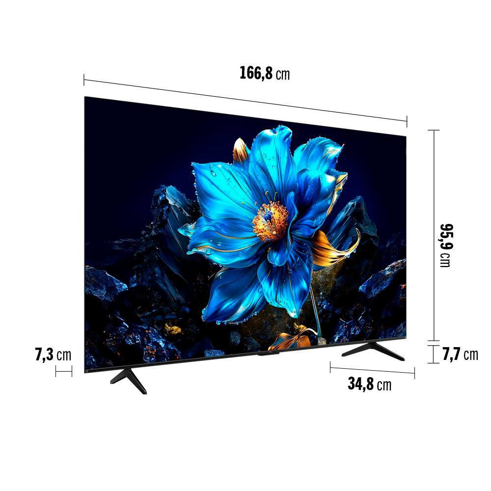 Smart TV 75” TCL QLED 4K Ultra HD 75P7K com Sistema Operacional Google TV, HDR10+, HDMI 2.1, Chromecast built-in, Dolby Vision e Atmos - 10