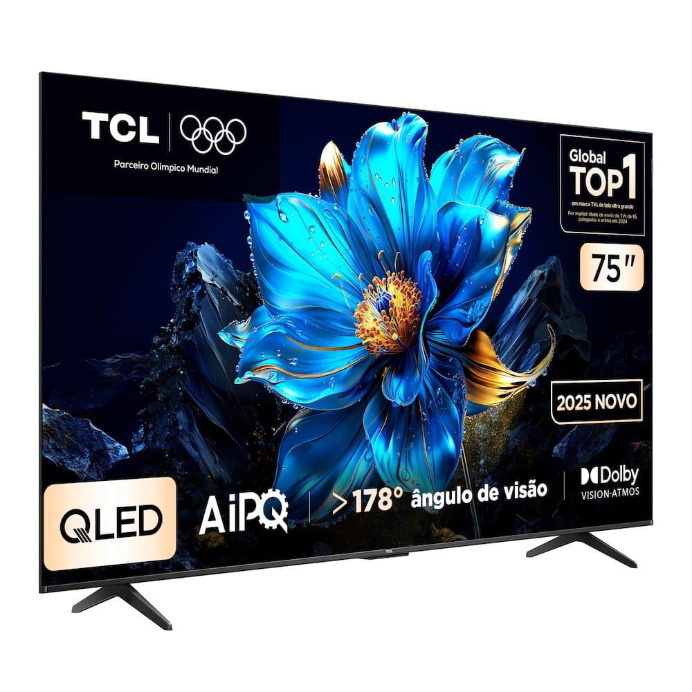 Smart TV 75” TCL QLED 4K Ultra HD 75P7K com Sistema Operacional Google TV, HDR10+, HDMI 2.1, Chromecast built-in, Dolby Vision e Atmos - 12