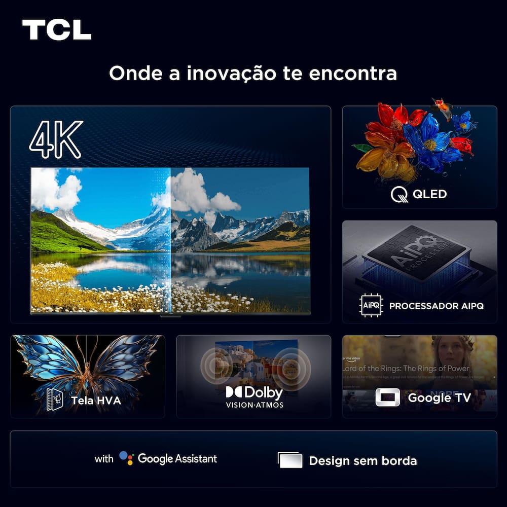 Smart TV 75” TCL QLED 4K Ultra HD 75P7K com Sistema Operacional Google TV, HDR10+, HDMI 2.1, Chromecast built-in, Dolby Vision e Atmos - 13