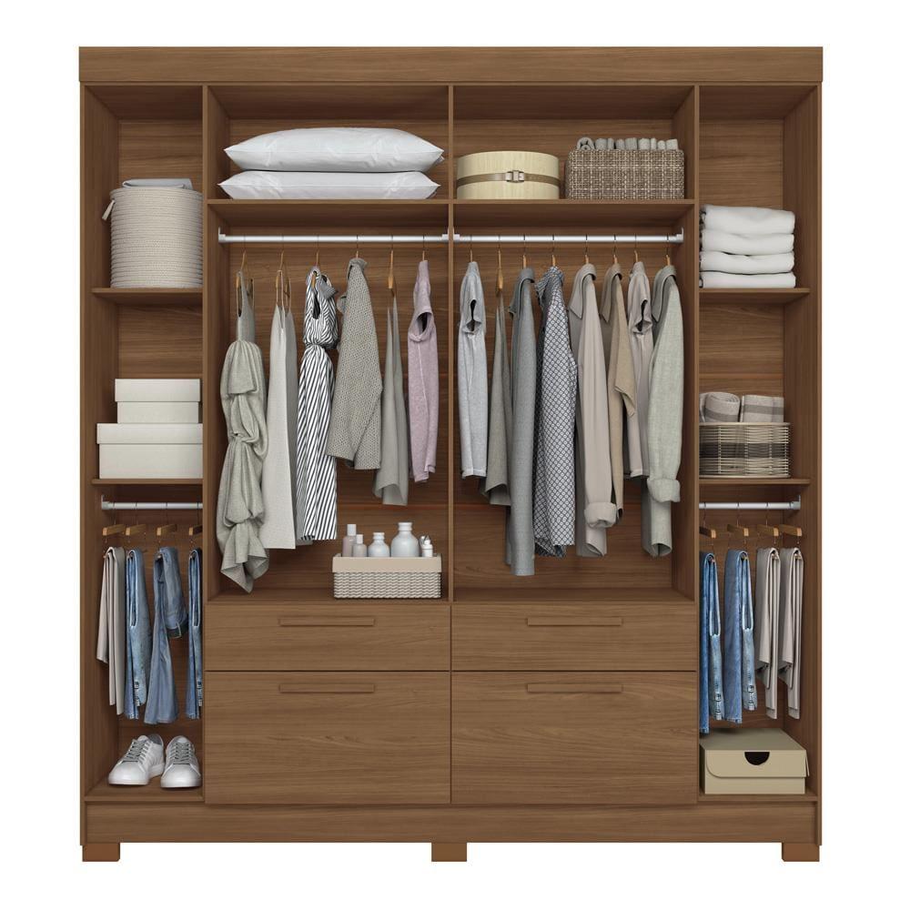 Guarda-Roupa Casal Santos Andirá Guarapuava com 6 Portas, 4 Gavetas e 6 Prateleiras - 194,4cm de largura - 4