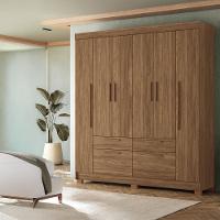 Guarda-Roupa Casal Santos Andirá Guarapuava com 6 Portas, 4 Gavetas e 6 Prateleiras - 194,4cm de largura - 1