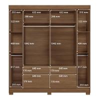 Guarda-Roupa Casal Santos Andirá Guarapuava com 6 Portas, 4 Gavetas e 6 Prateleiras - 194,4cm de largura - 8