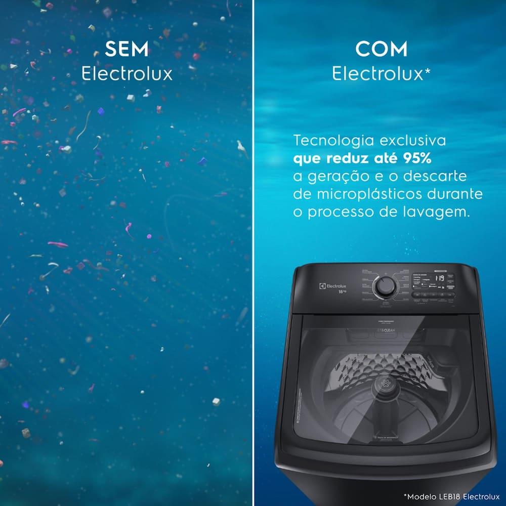 Lavadora de Roupas Electrolux Expert LEB18 18kg com Tecnologia Tripla Filtragem, Jet&Clean e Função Pet Pro - Preta - 10