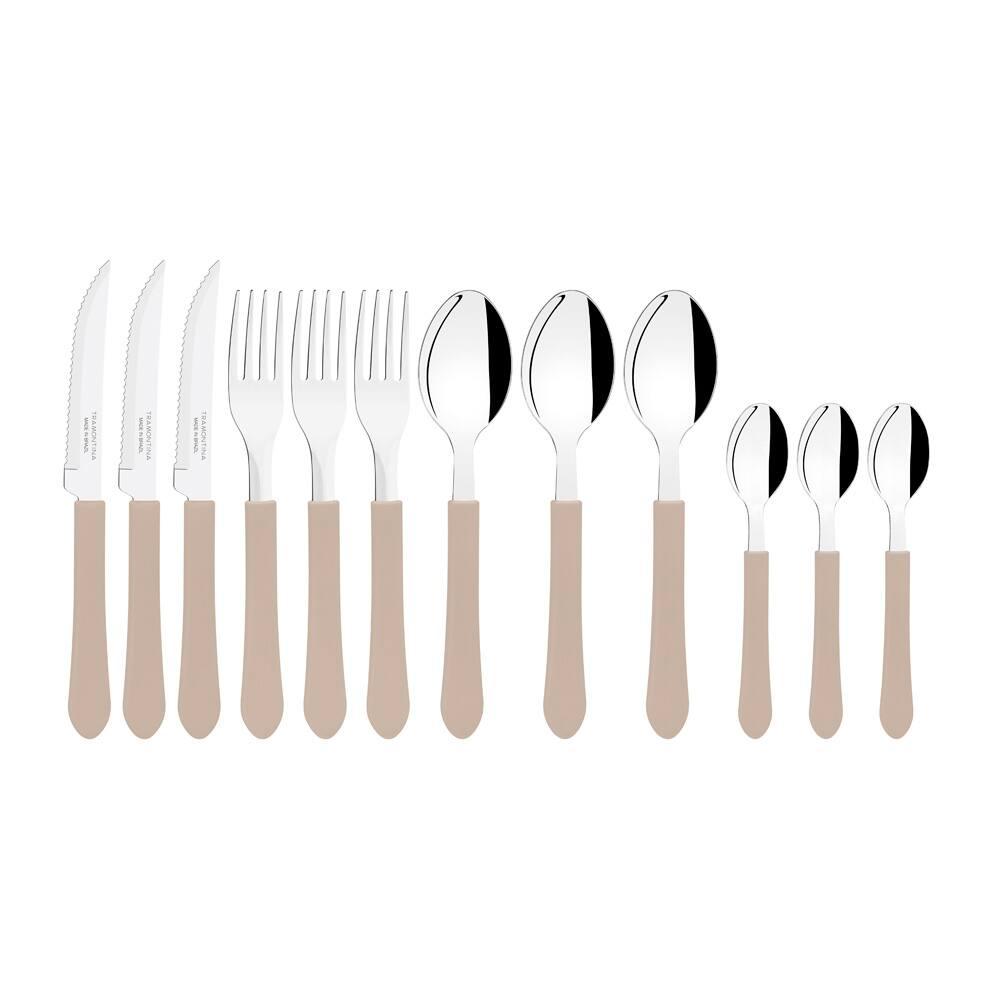 Faqueiro 12 Peças Tramontina Leme em Aço Inox e Cabos em Polipropileno – Cinza - 2