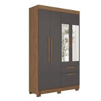 Guarda-Roupa Solteiro Santos Andirá Londrina com 4 Portas, 2 Gavetas e 3 Prateleiras - 130cm de largura - 2