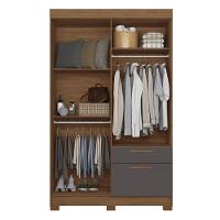 Guarda-Roupa Solteiro Santos Andirá Londrina com 4 Portas, 2 Gavetas e 3 Prateleiras - 130cm de largura