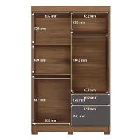 Guarda-Roupa Solteiro Santos Andirá Londrina com 4 Portas, 2 Gavetas e 3 Prateleiras - 130cm de largura - 8