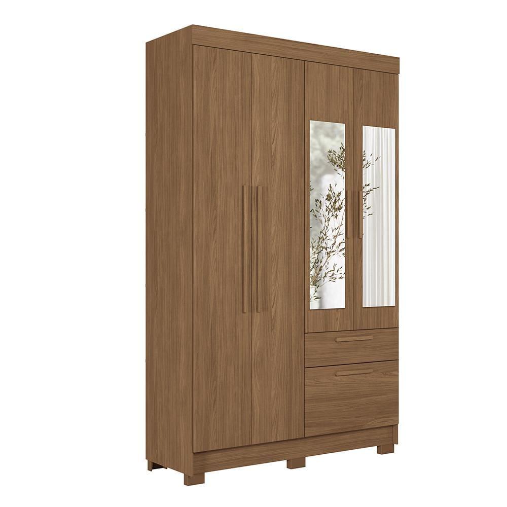 Guarda-Roupa Solteiro Santos Andirá Londrina com 4 Portas, 2 Gavetas e 3 Prateleiras - 130cm de largura - 2