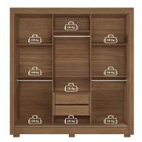 Guarda-Roupa Casal Santos Andirá Maringa com 3 Portas de Correr, 2 Gavetas e 5 Prateleiras - 194,4cm de largura - 8