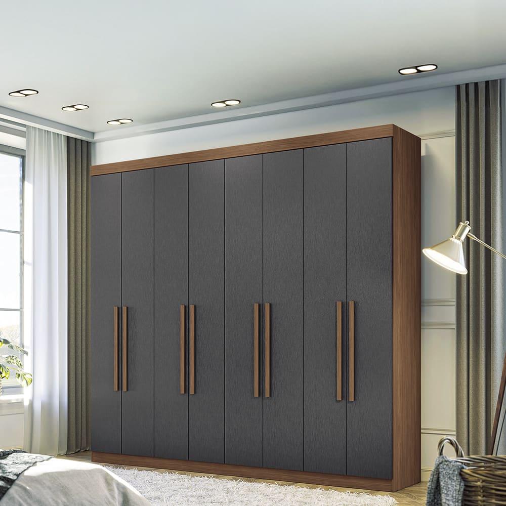 Guarda-Roupa Casal Santos Andirá Master New com 8 Portas, 4 Gavetas e 10 Prateleiras – 238,8cm de largura - 1