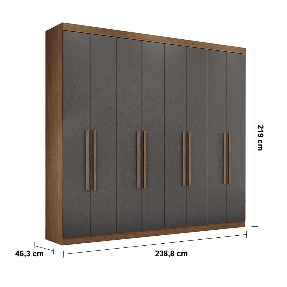 Guarda-Roupa Casal Santos Andirá Master New com 8 Portas, 4 Gavetas e 10 Prateleiras – 238,8cm de largura - 4