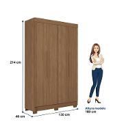 Guarda-Roupa Solteiro Santos Andirá Sarandi com 4 Portas, 2 Gavetas e 4 Prateleiras - 130cm de largura - 10