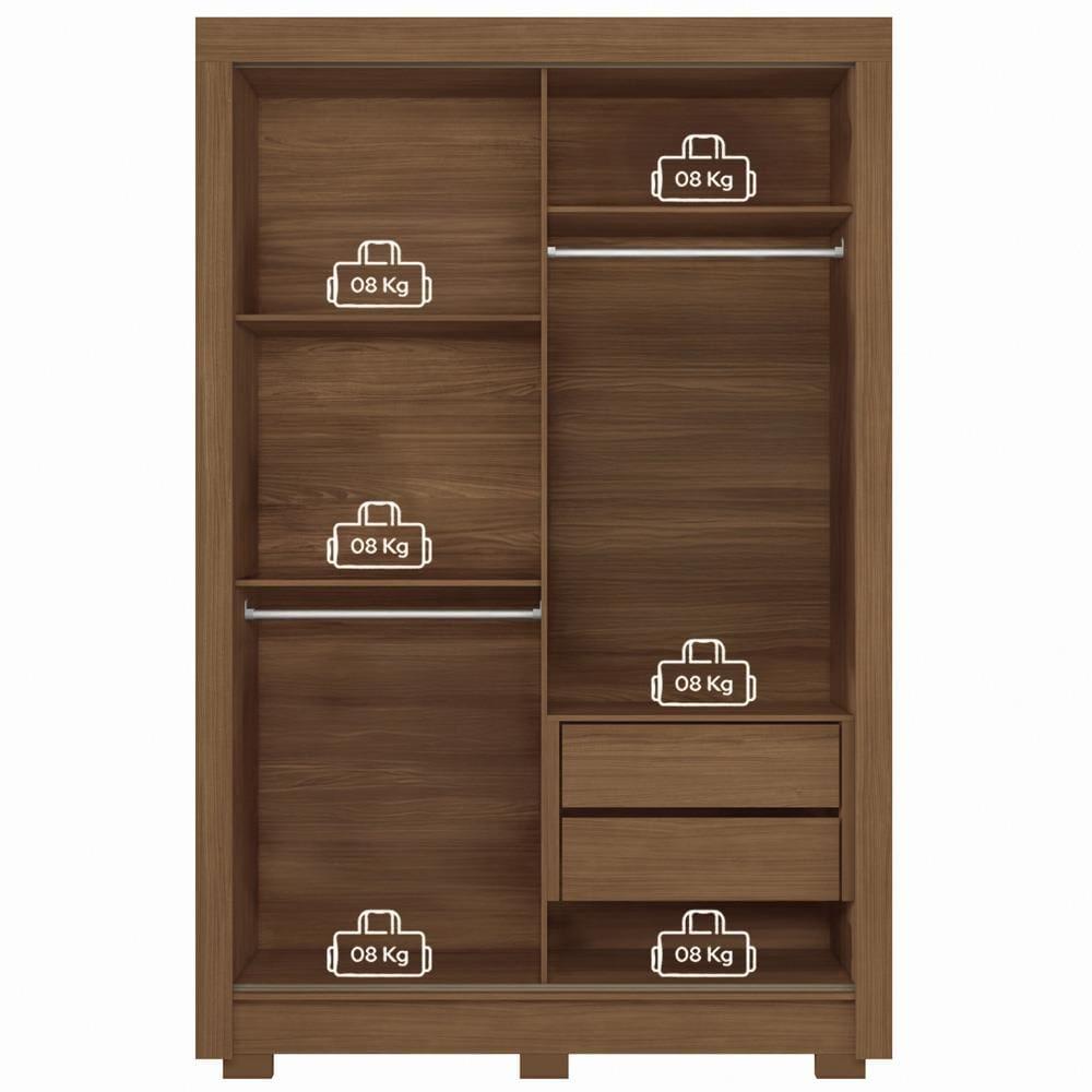 Guarda-Roupa Solteiro Santos Andirá Lapa com 2 Portas, 2 Gavetas e 3 Prateleiras – 140cm de largura - 5