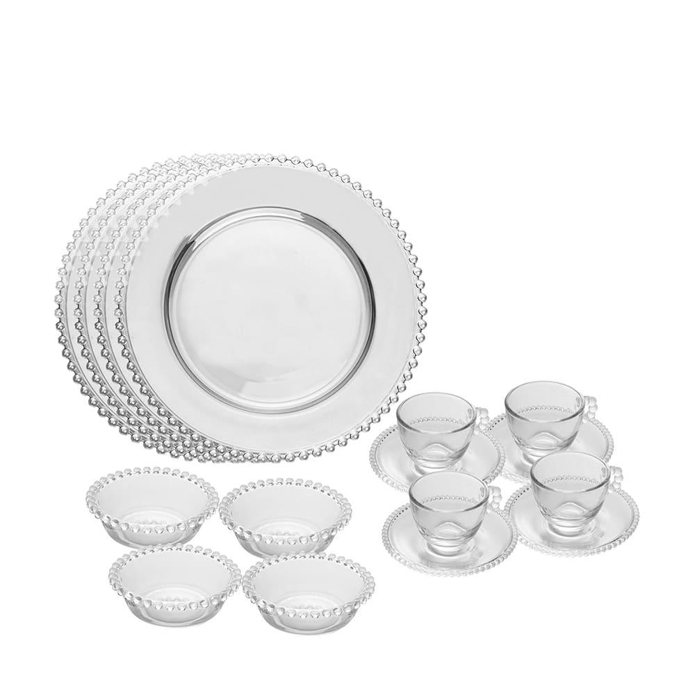 Aparelho de Chá 16 Peças Wolff Pearl em Cristal Ecológico – Transparente - 1