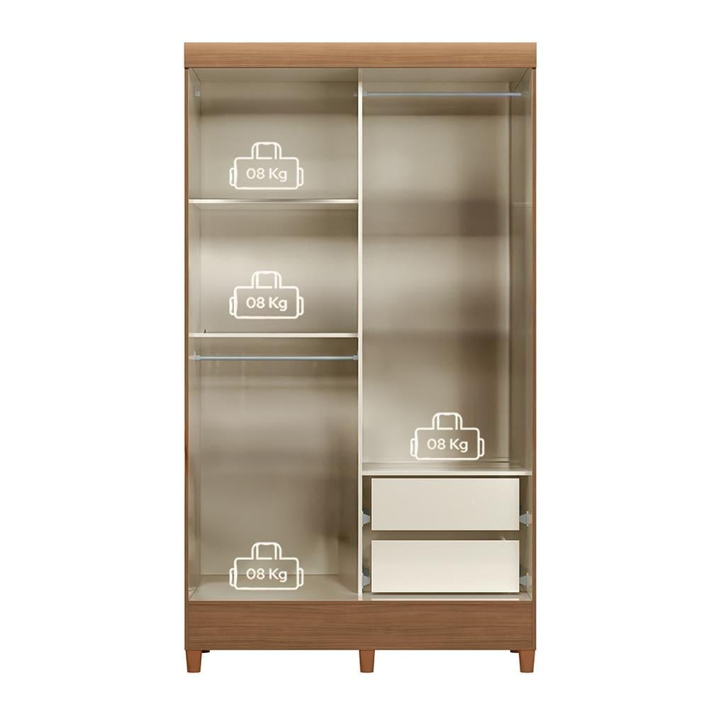 Guarda-roupa Santos Andirá Fit 2 Portas, 2 Gavetas com Cabideiro e Maleiro Solteiro – 106,6 cm de largura - 6