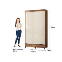 Guarda-roupa Santos Andirá Fit 2 Portas, 2 Gavetas com Cabideiro e Maleiro Solteiro – 106,6 cm de largura - 3