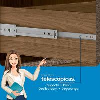 Cabeceira para Cama Casal Santos Andirá Chicago com 2 Gavetas – Wood/Couro Terracota - 6