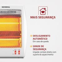 Aquecedor de Ambiente Mondial A16 com Controle de Temperatura – Branco/Cinza