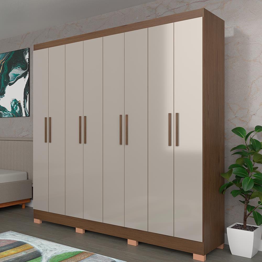 Guarda-Roupa Bartira Porto com 8 Portas e 4 Gavetas - 219,2 de largura - 1