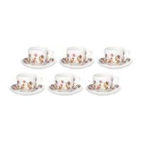 Jogo de Xícaras de Café HausKraft Le Jardin em Porcelana com Pires 90ml – 6 Peças - 1